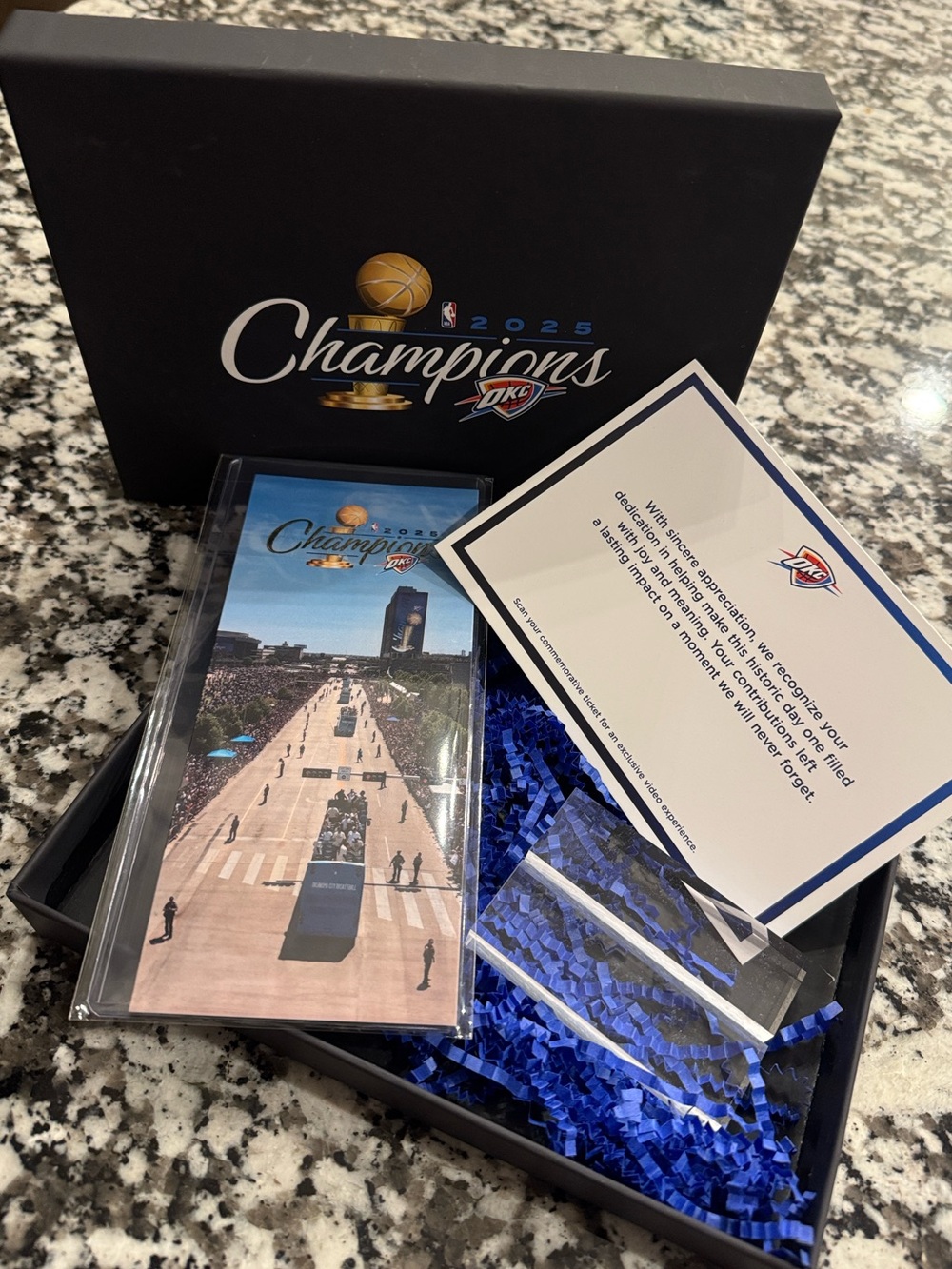NBA Oklahoma City 2025 Champions Gift Box - Black & Blue 2194 out of 2500 Made